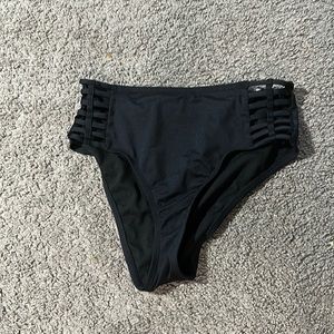 black high waisted bikini bottoms